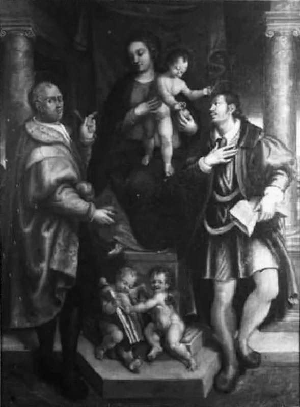 Madonna col Bambino e due santi - Giuseppe Bazzani, Mantova, Basilica di S. Barbara